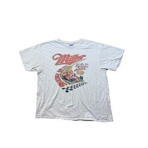 Miller High Life Racing Shirt Large Junk Food Tees Beer Graphic Tee